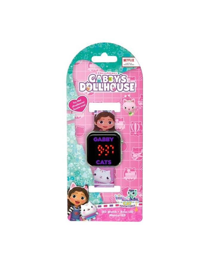 Zegarek cyfrowy LED z kalendarzem Koci Domek Gabi. Gabby's Dollhouse. GAB4050 Kids Euroswan główny