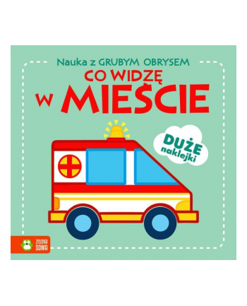 zielona sowa Książeczka Nauka z grubym obrysem. Co widzę w mieście