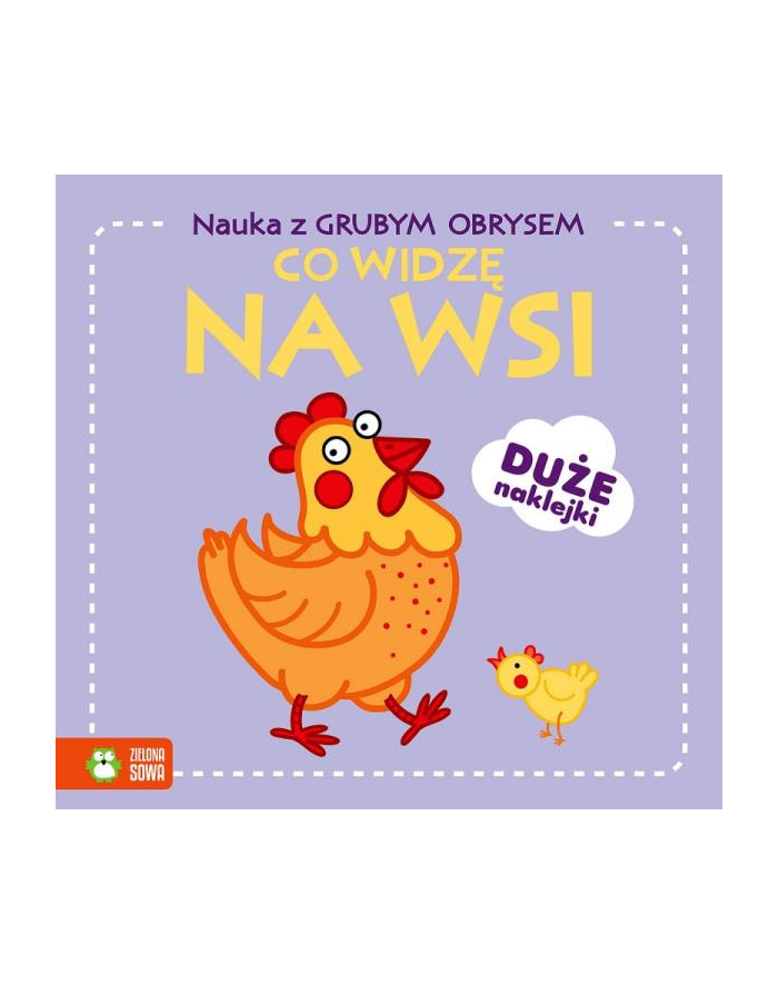zielona sowa Książeczka Nauka z grubym obrysem. Co widzę na wsi główny
