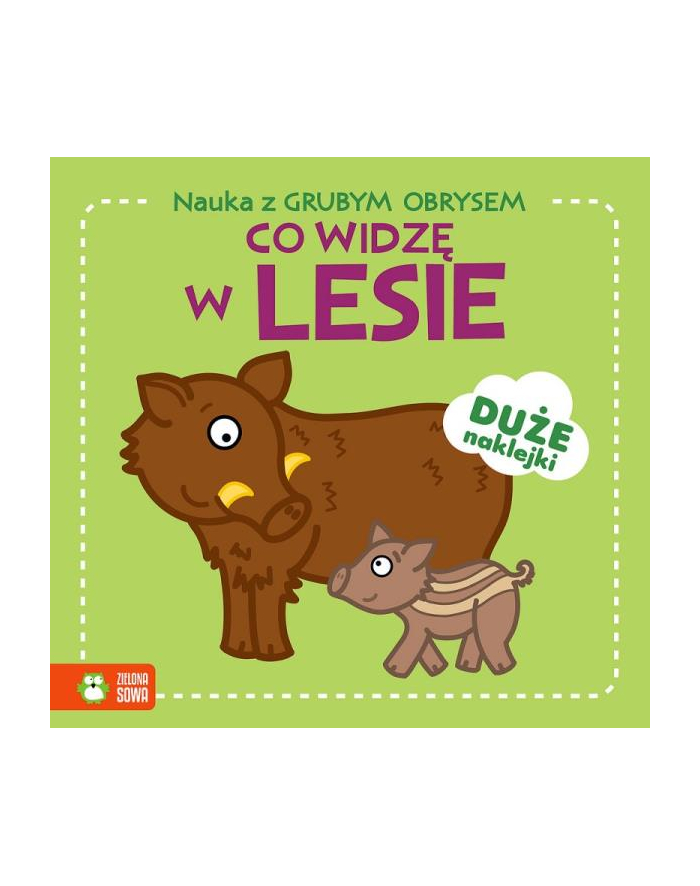 zielona sowa Książeczka Nauka z grubym obrysem. Co widzę w lesie główny