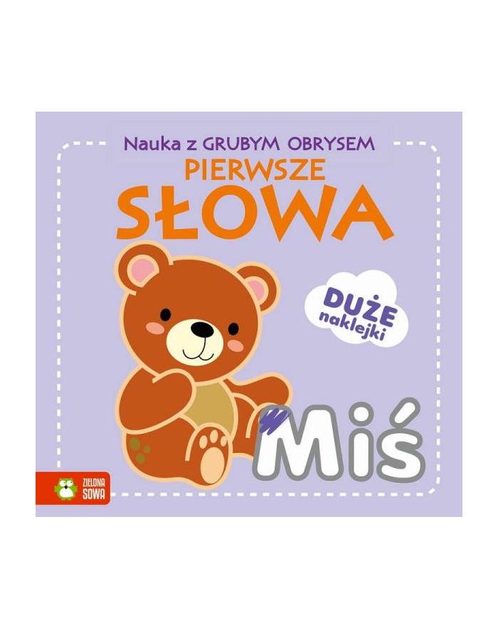 zielona sowa Książeczka Nauka z grubym obrysem w1. Pierwsze słowa główny