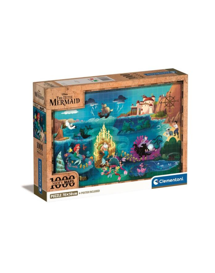 Clementoni Puzzle 1000el Compact Disney Maps Little mermaid. Mała Syrenka 39783 główny