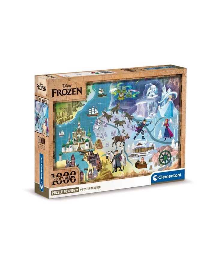 Clementoni Puzzle 1000el Compact Disney Maps Frozen. Kraina Lodu 39784 główny