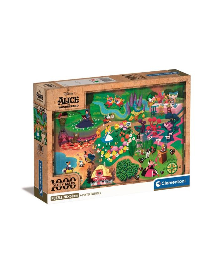 Clementoni Puzzle 1000el Compact Disney Maps Alicja w Krainie Czarów 39785 główny
