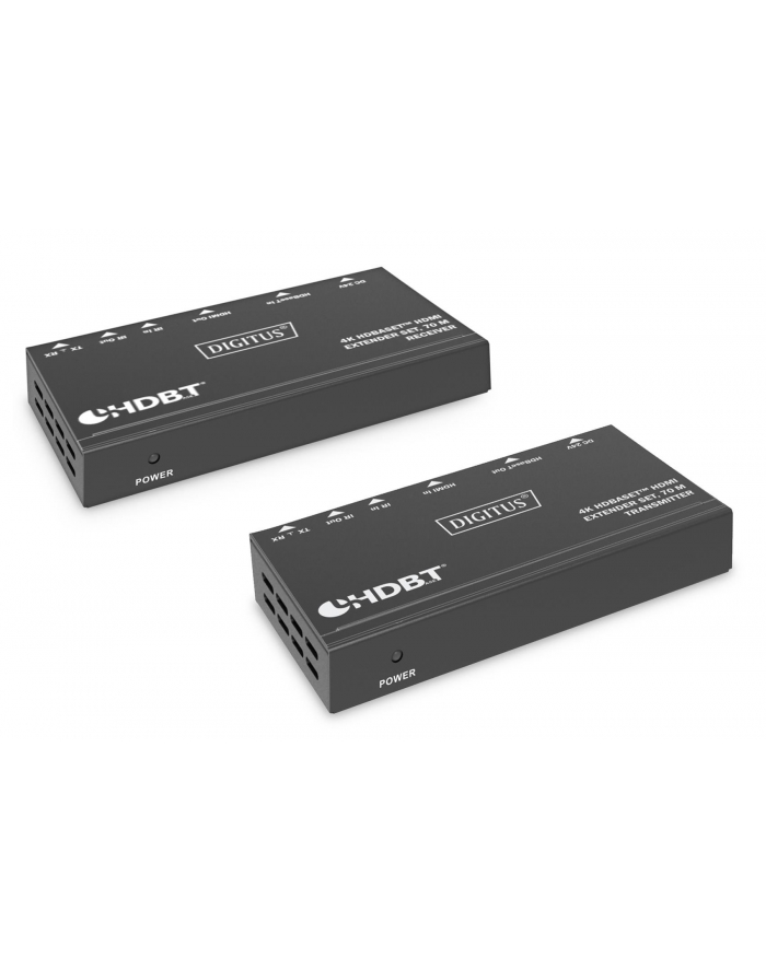 digitus Przedłużacz/Extender HDMI 4K 30Hz 70m po skrętce Cat.6/7/8 HDBaseT HDCP2.2 IR RS232 PoC, zestaw główny