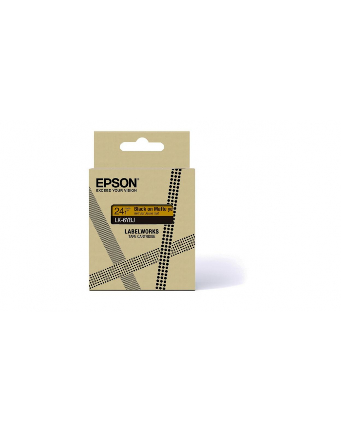 EPSON Matte Tape Yellow/Black 24mm 8m LK-6YBJ główny