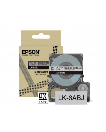 EPSON Matte Tape Grey/Black 24mm 8m LK-6ABJ