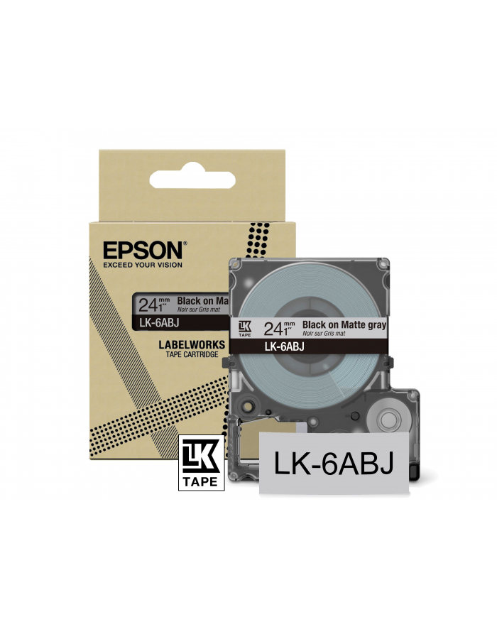EPSON Matte Tape Grey/Black 24mm 8m LK-6ABJ główny