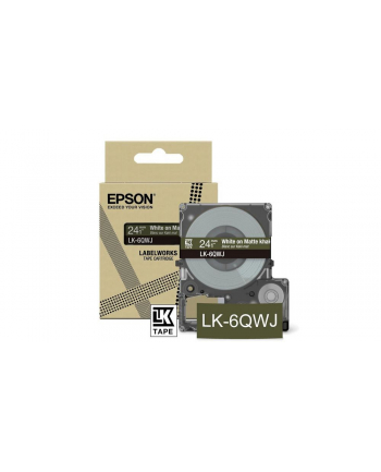 EPSON Matte Tape Khaki/White 24mm 8m LK-6QWJ