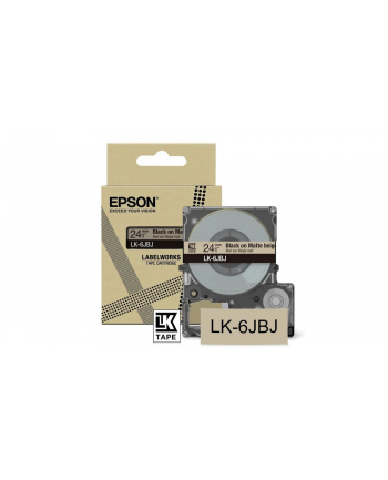 EPSON Matte Tape Beige/Black 24mm 8m LK-6JBJ