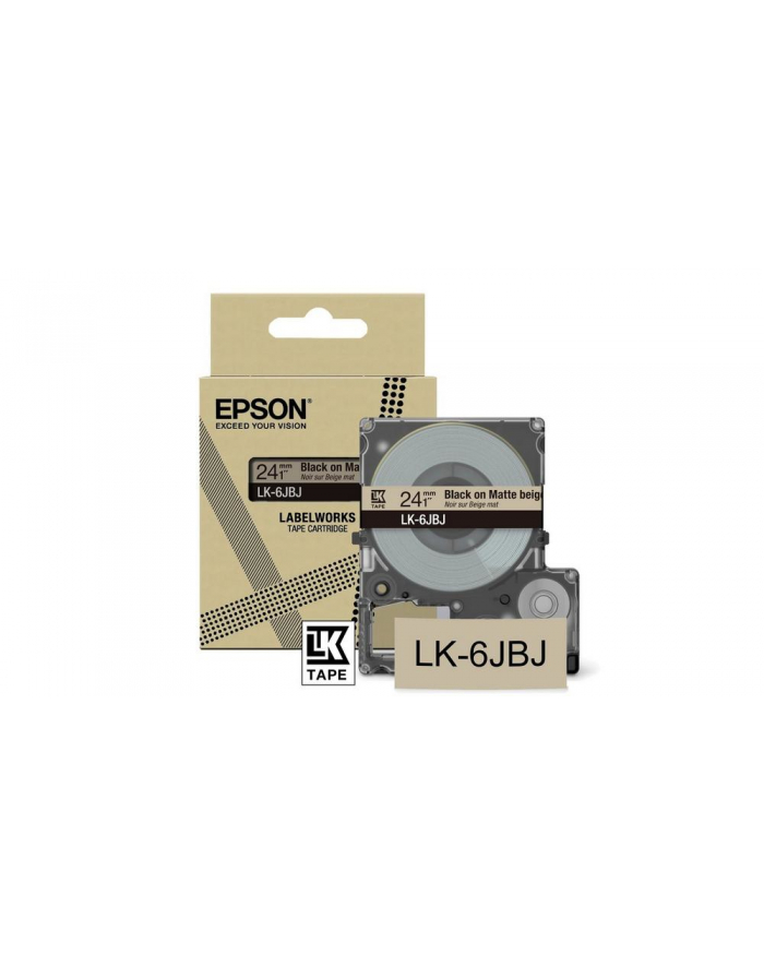 EPSON Matte Tape Beige/Black 24mm 8m LK-6JBJ główny