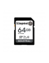 KINGSTON 64GB SDXC Industrial -40C to 85C C10 UHS-I U3 V30 A1 pSLC - nr 7