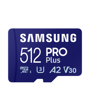 SAMSUNG PRO Plus microSD 512GB Up to 180MB/s Read and 130MB/s Write speed with Class 10 4K UHD incl. Card reader 2023
