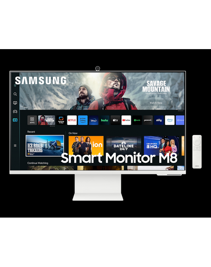 samsung Monitor 32 cale LS32CM801UUXDU VA 3840x2160 UHD 16:9 1xHDMI 1xUSB-C (65W) 2xUSB 2.0 4ms(GTG) WiFi/BT HAS+PIVOT Webcam głośniki płaski biały SMART 2 la główny