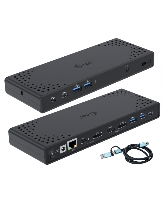 i-tec Stacja dokująca USB 3.0 / USB-C / Thunderbolt 3 Dual Display Gen2 + Power Delivery 100W główny