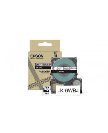 EPSON Matte Tape White/Black 24mm 8m LK-6WBJ