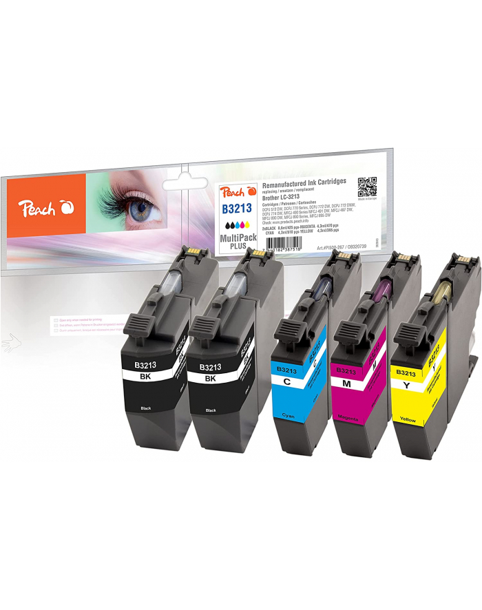Peach Ink Economy Pack Plus PI500-267 (compatible with Brother LC-3213) główny