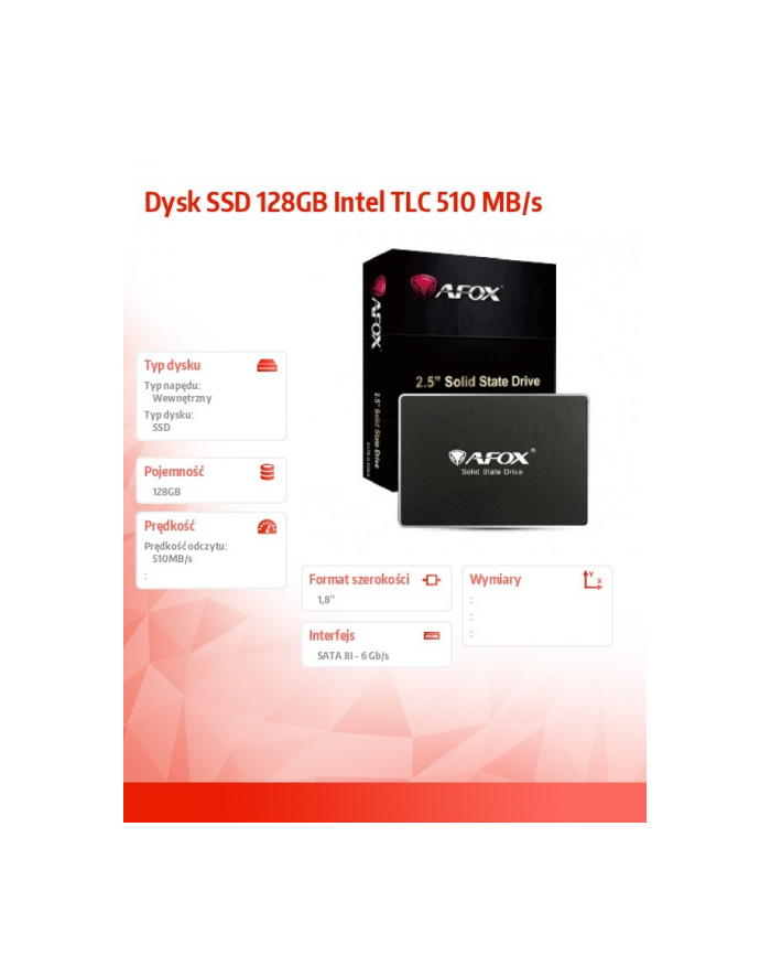 afox Dysk SSD 128GB Intel TLC 510 MB/s główny