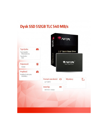 afox Dysk SSD 512GB TLC 540 MB/s