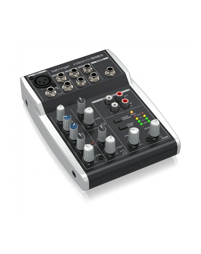 Behringer 502S - 5-kanałowy kompaktowy mikser analogowy z interfejsem USB zaprojektowany specjalnie do obsługi podcastów, streamowania oraz nagrywania w domu główny