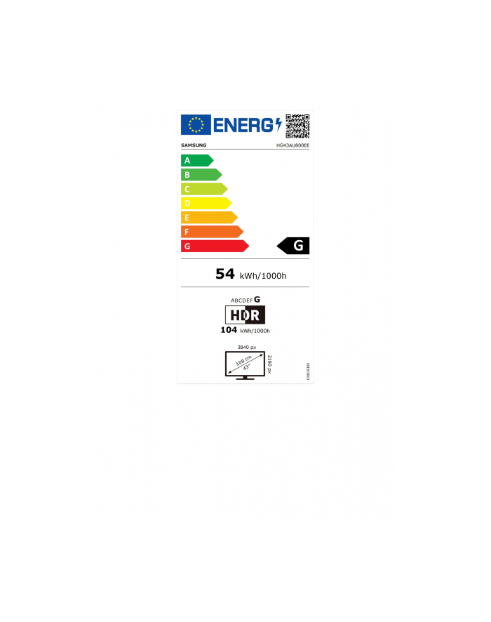 samsung Telewizor hotelowy 43 cale 43HAU800 HG43AU800EEXEN główny