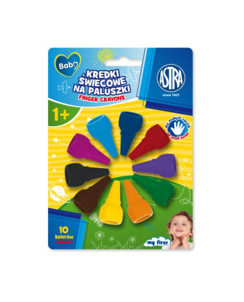 Kredki świecowe na paluszki 10 kolorów Astra Baby, blister