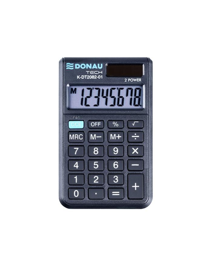 pbs connect Kalkulator kieszonkowy Donau Tech K-DT2082 8 cyfr funkcje pierwiastka 97x60x10mm czarny etui główny