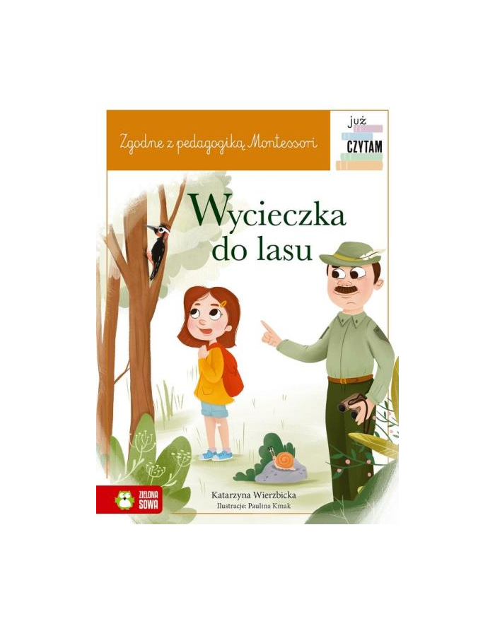 zielona sowa Książeczka Już czytam Montessori. Wycieczka do lasu główny