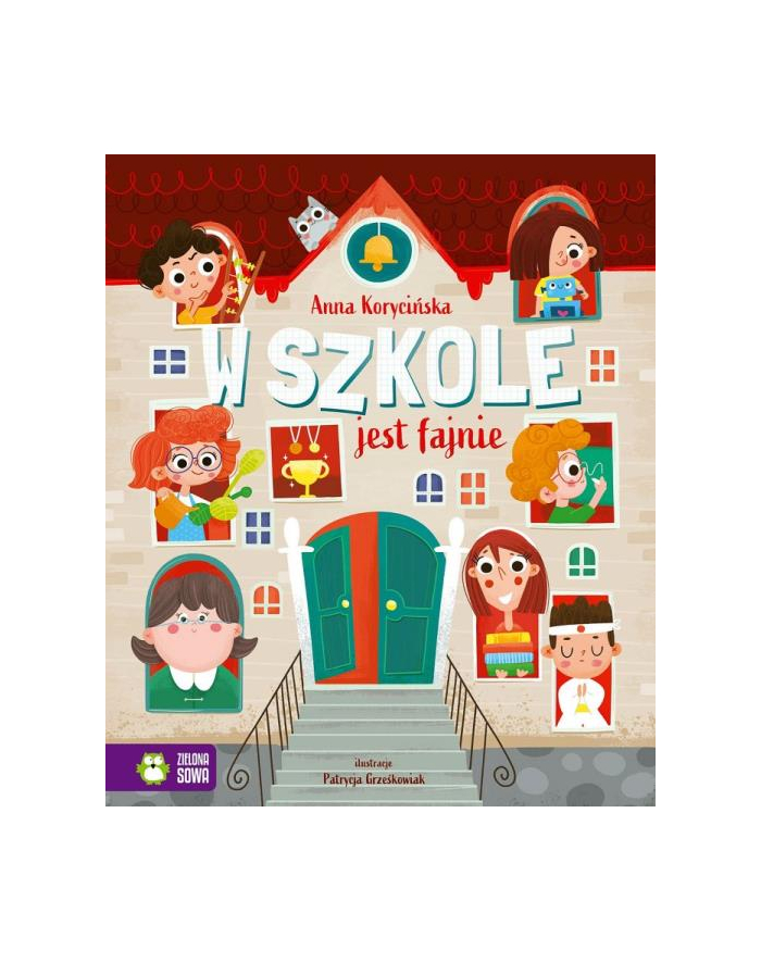 zielona sowa Książeczka W szkole jest fajnie główny