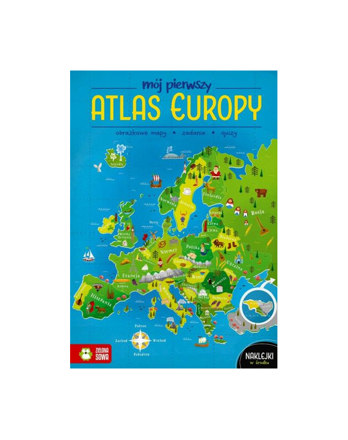 zielona sowa Książeczka Mój pierwszy atlas Europy główny