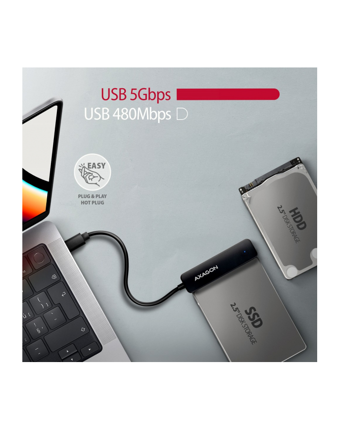 axagon ADSA-FP2C Adapter USB-C 5Gbps SATA 6G 2.5' HDD/SSD FASTPort2 główny