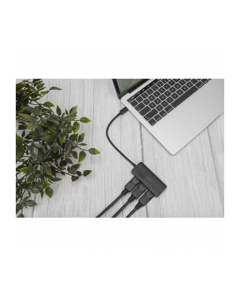 digitus Hub/Koncentrator 3-portowy USB Typ C/3x DisplayPort 4K/60Hz HDR HDCP 2.2 MST