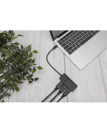 digitus Hub/Koncentrator 3-portowy USB Typ C/3x DisplayPort 4K/60Hz HDR HDCP 2.2 MST