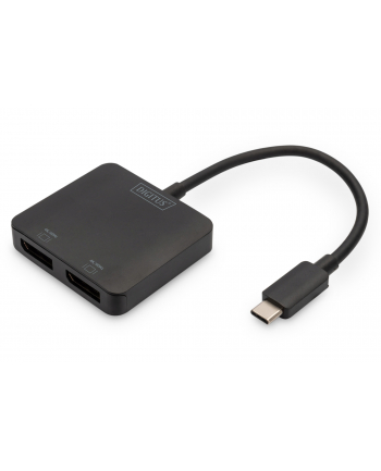 digitus Hub/Koncentrator wideo 2-portowy USB Typ C/2x DisplayPort 4K/60Hz HDR HDCP 2.2 MST