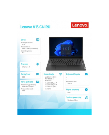 lenovo Laptop V15 G4 82KB016NPB W11Pro i3-1315U/8GB/256GB/INT/15.6 FHD/3YRS OS