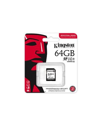kingston Karta pamięci SD 64GB Industrial C10 UHS-I U3 V30 A1 pSLC