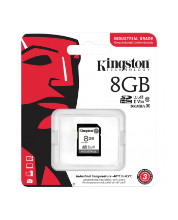 kingston Karta pamięci SD 8GB Industrial C10 UHS-I U3 V30 A1 pSLC