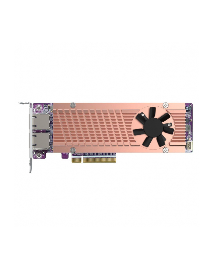Qnap QM2-2P410G2T QM2 series, 2 x PCIe 2280 M.2 SSD slots, PCIe Gen4 x 8, 2 x AQC113C 10GbE NBASE-T port główny