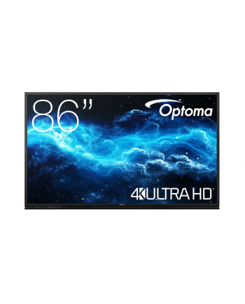 OPTOMA 3862RK ENI Monitor 86inch 4K UHD 3840x2160 Multitouch 20pts 400cd/m2 4GB/32GB 6ms Angle Of Vision 178 Pen Holder Speakers