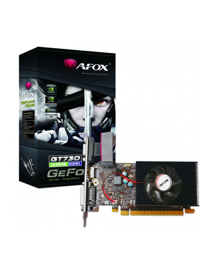 afox Karta graficzna GeForce GT730 1GB DDR3 64Bit DVI HDMI VGA LP Fan V1 główny