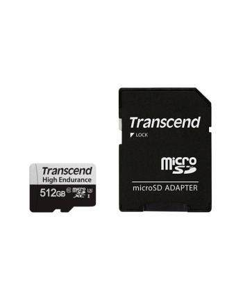 TRANSCEND 512GB microSD w/ adapter UHS-I U3 High Endurance nr 1