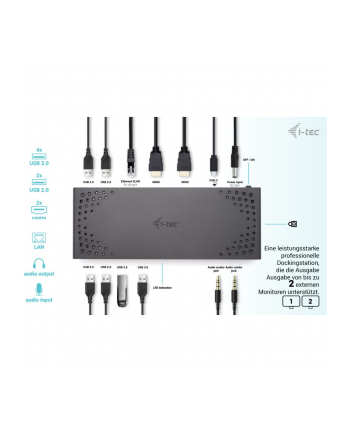 i-tec Stacja dokująca USB 3.0 / USB-C / Thunderbolt 2x HDMI + Power Delivery 85W nr 2