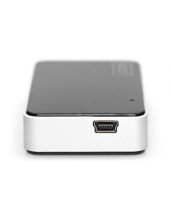 digitus Czytnik kart 6-portowy USB 2.0, uniwersalny, Czarno-srebrny główny