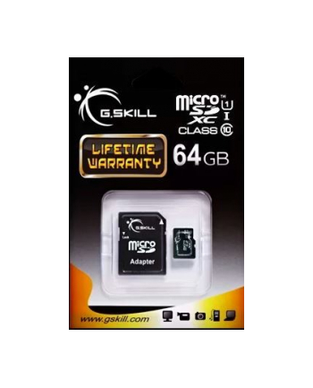 g.skill Karta pamięci Micro SDXC 64GB Class 10 UHS-I + Adapter