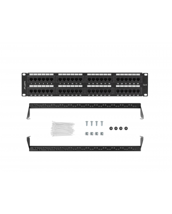 LANBERG Patch Panel 48port 2U 19inch kat.6 UTP czarny