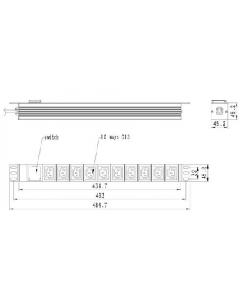 GEMBIRD Listwa RACK 10 gniazd C13 1U 2m nr 2
