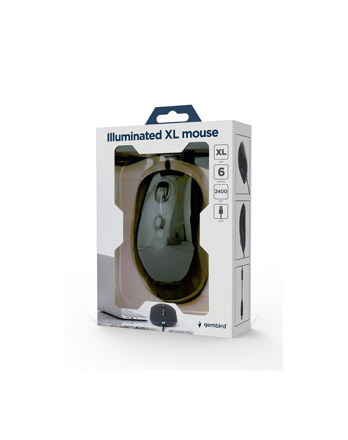 GEMBIRD Mysz USB z podświetleniem 6 przycisków czarna główny