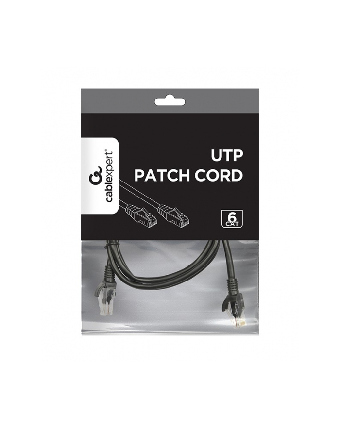 GEMBIRD patchcord UTP kat 6 zalewane końcówki 1.5m czarny główny