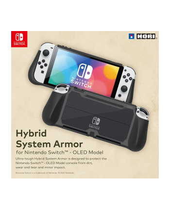 HORI Hybrid System Armor, pczerwonyective cover (Kolor: CZARNY, Nintendo Switch OLED)