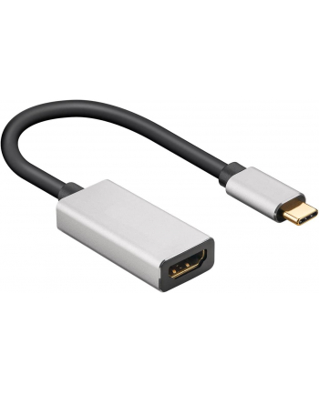 goobay USB adapter, USB-C plug > HDMI socket (Kolor: CZARNY/silver, 15cm)